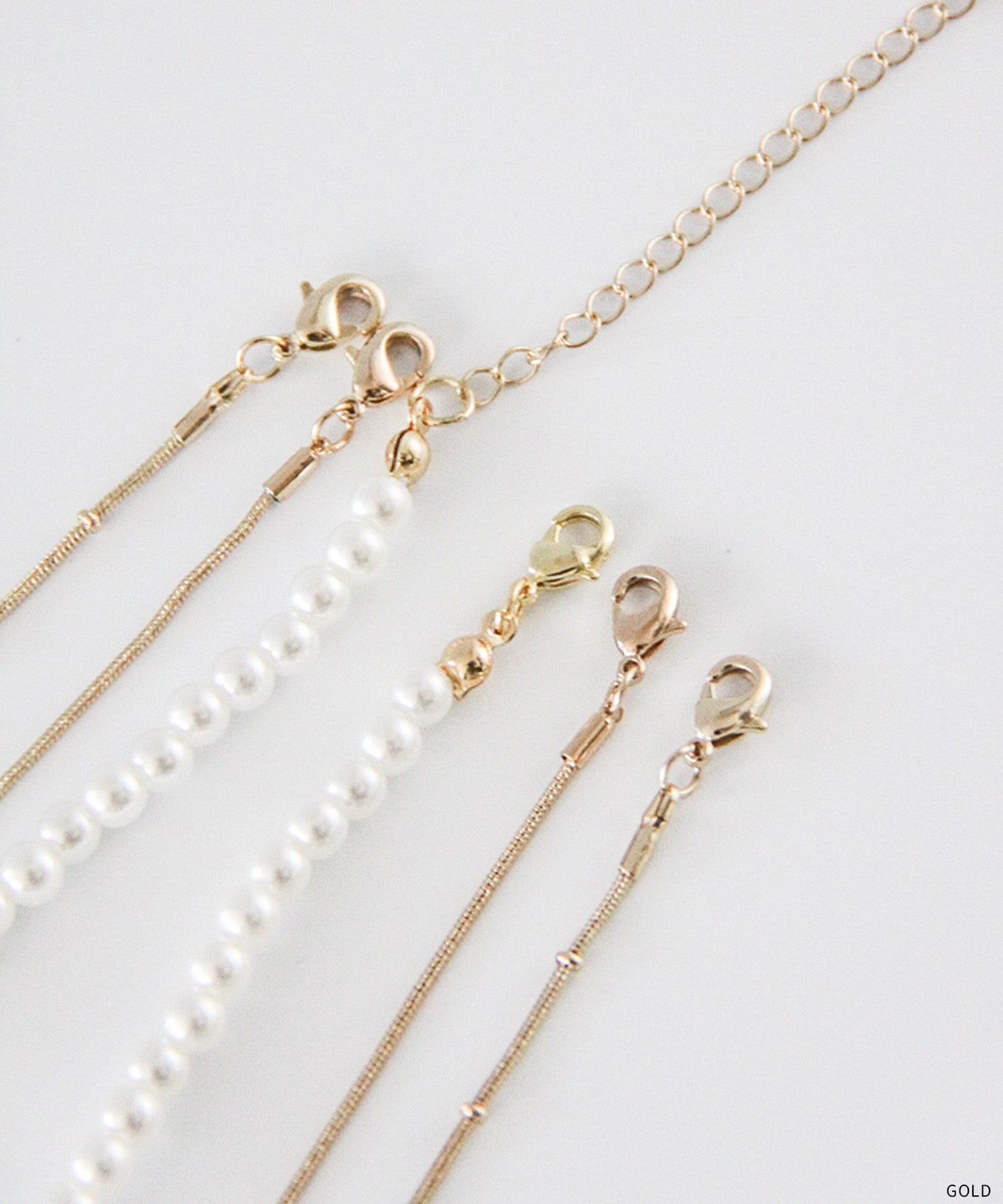 3本セットネックレス パール チェーン 　10196