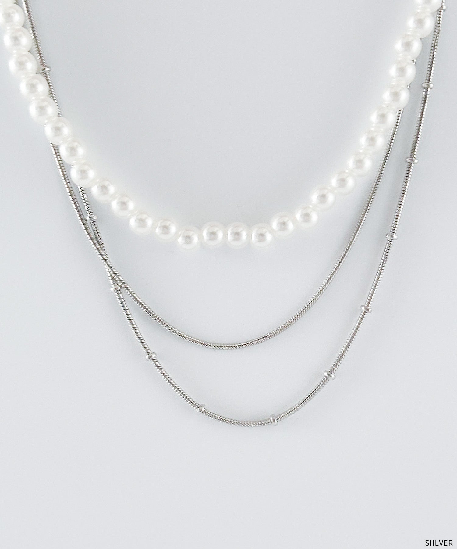 3本セットネックレス パール チェーン 　10196