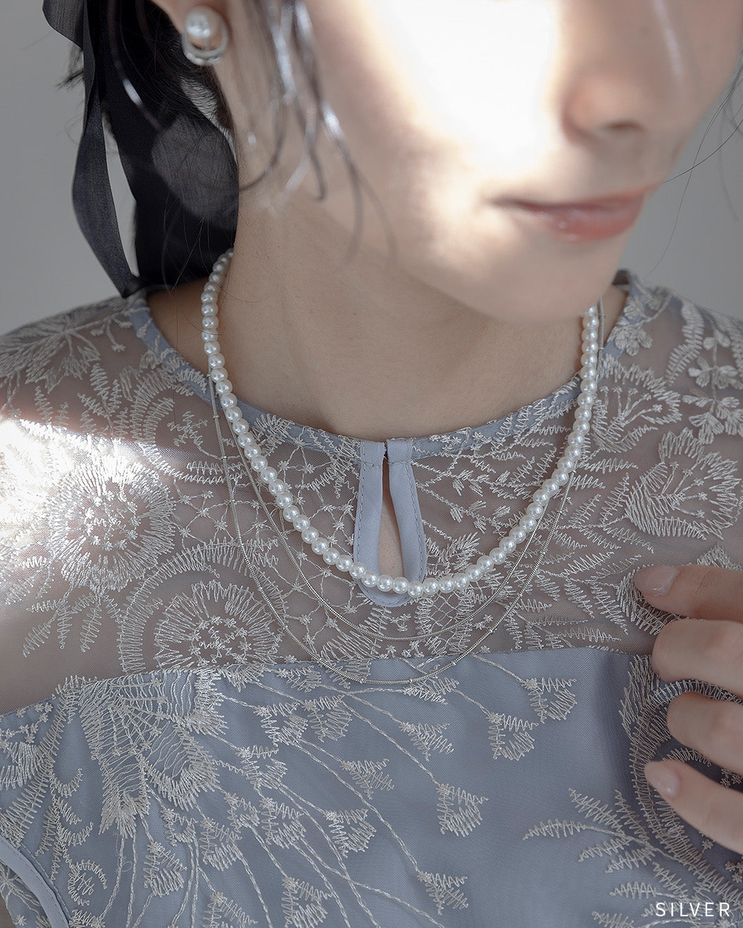 3本セットネックレス パール チェーン 　10196