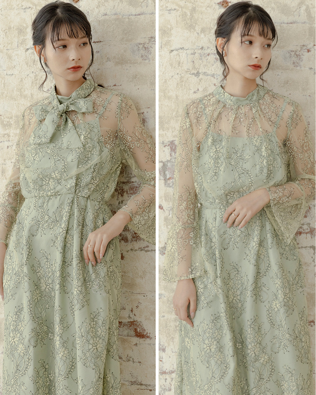 S ～ LL 】大きいサイズ 結婚式 二次会 袖あり人気 ドレス レース