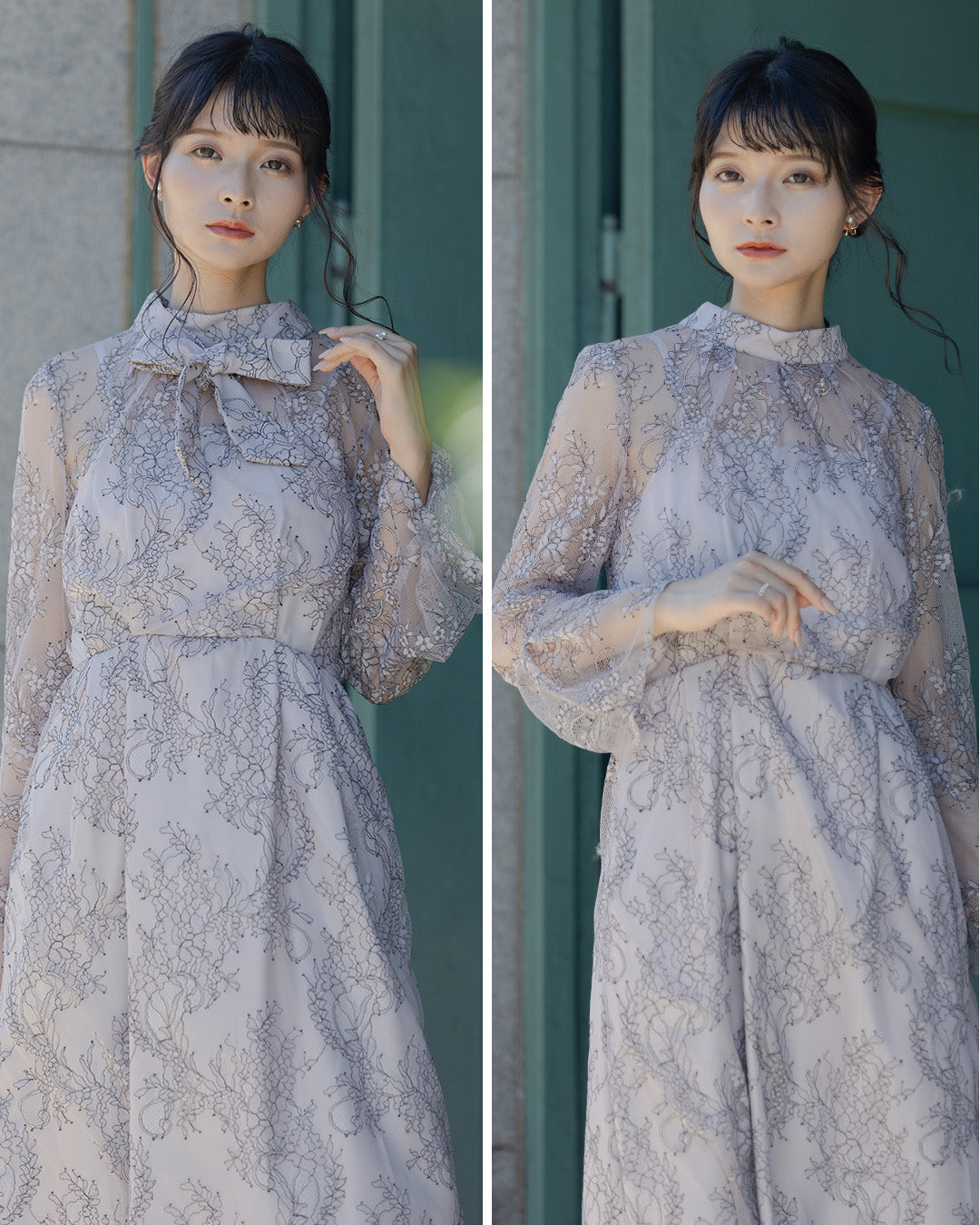 S ～ LL 】大きいサイズ 結婚式 二次会 袖あり人気 ドレス レース