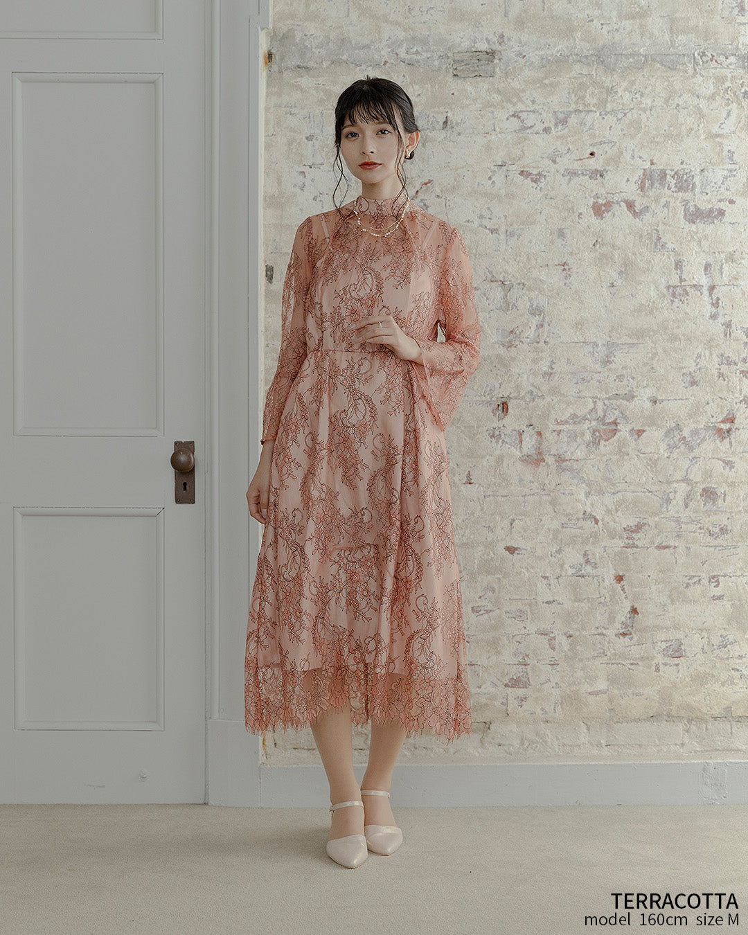 マタニティドレス　テラコッタ マタニティドレス テラコッタ テラコッタドレス カラードレス