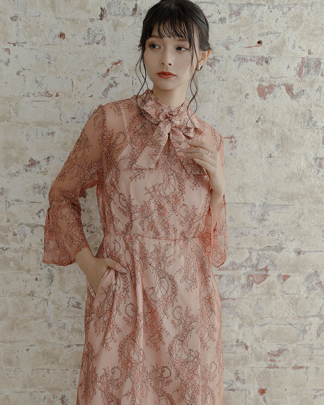 S ～ LL 】大きいサイズ 結婚式 二次会 袖あり人気 ドレス レース