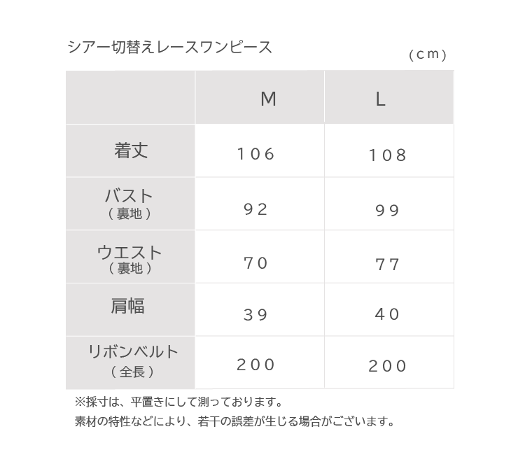 　シアー切替えレースワンピース　105017ラベンダー