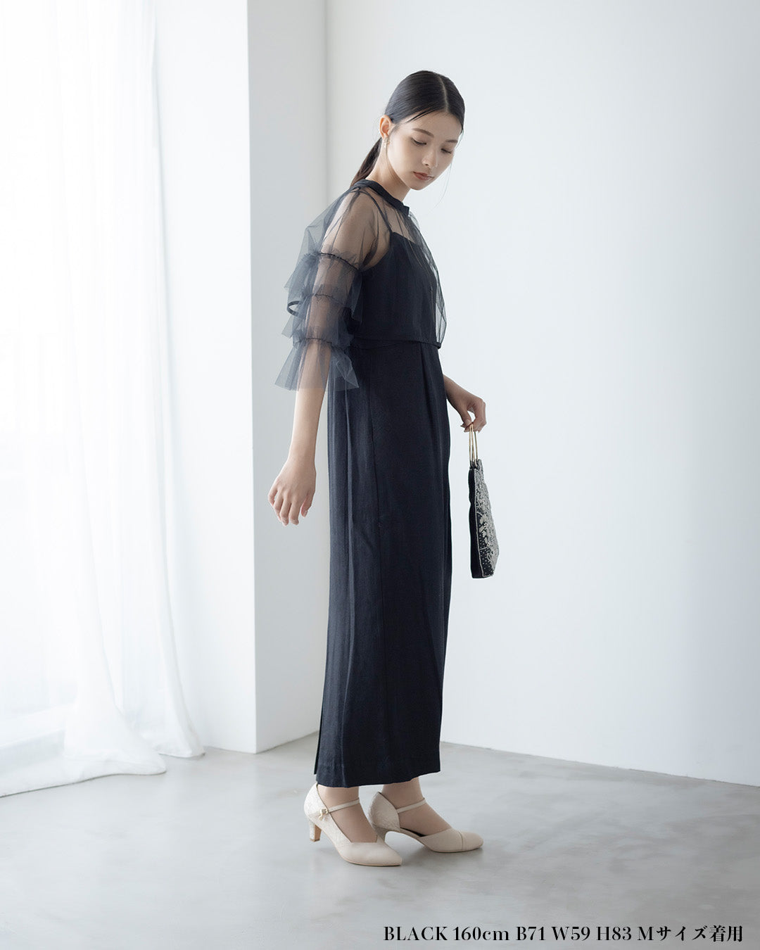 【ANDRESD】チュールドレス／ブラック Lサイズ DONOBAN（ドノバン） ドレス 「ANDRESD」blooming tulle dress