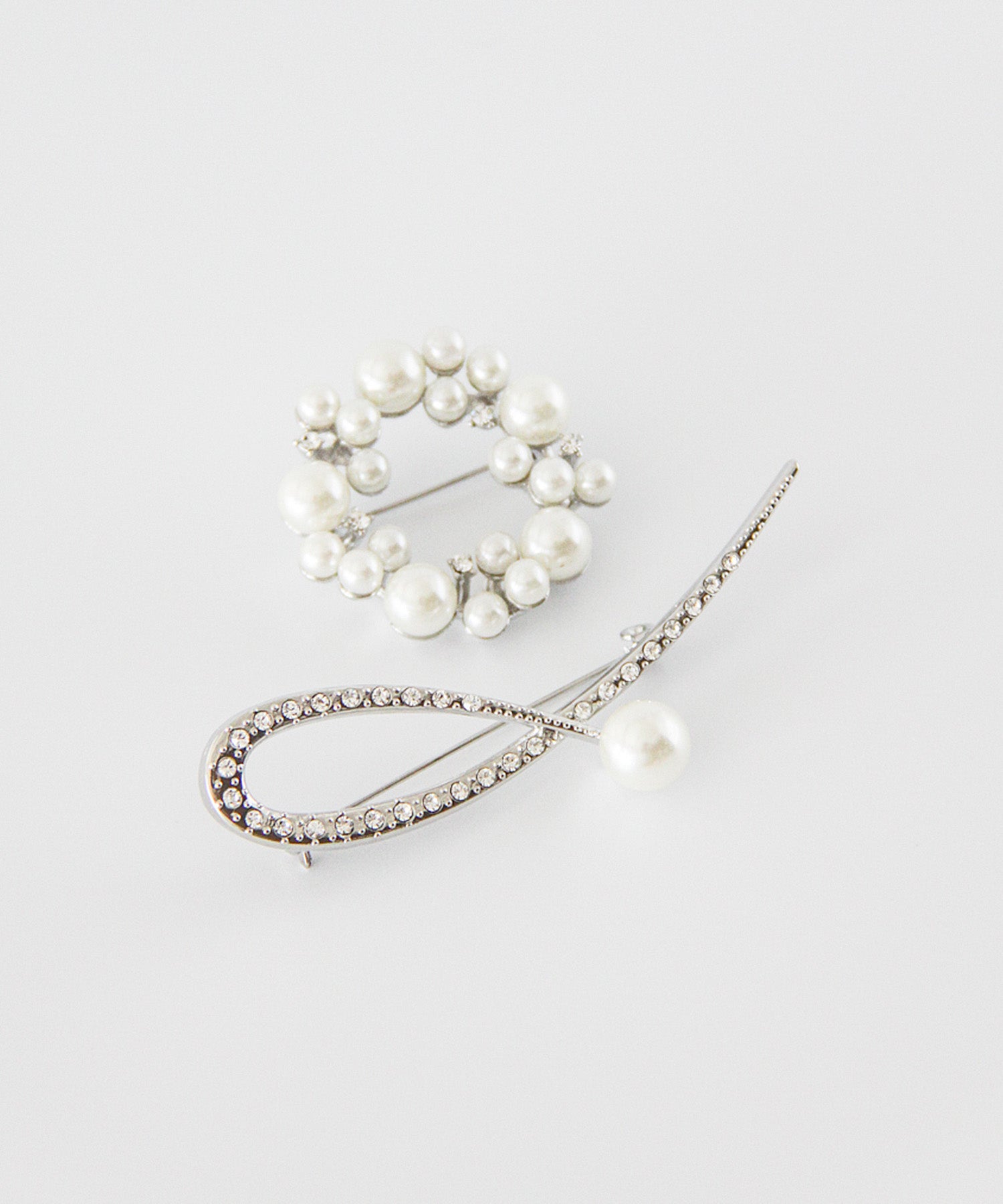 ブローチ2点セット（リースパール）　56049