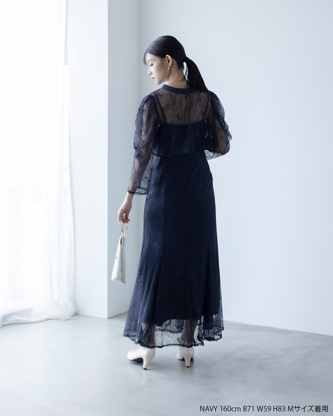 [ Dorry doll ] ボレロセット3WAYレースドレス　82528-ネイビー