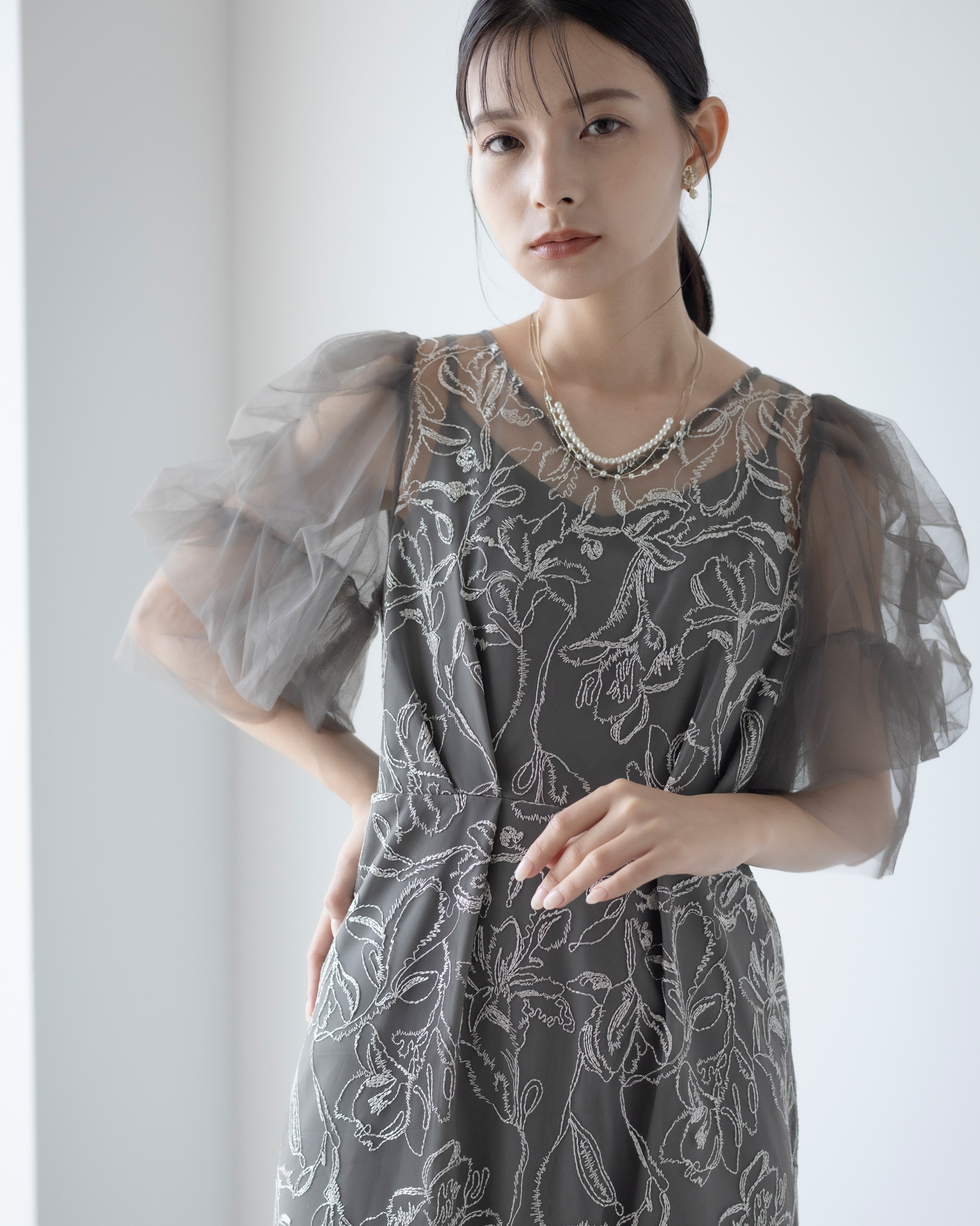 スーツ・フォーマル・ドレス dorrydoll Fluffy sleeve pencil dress Fluffy sleeve pencil dress|LE'RURE