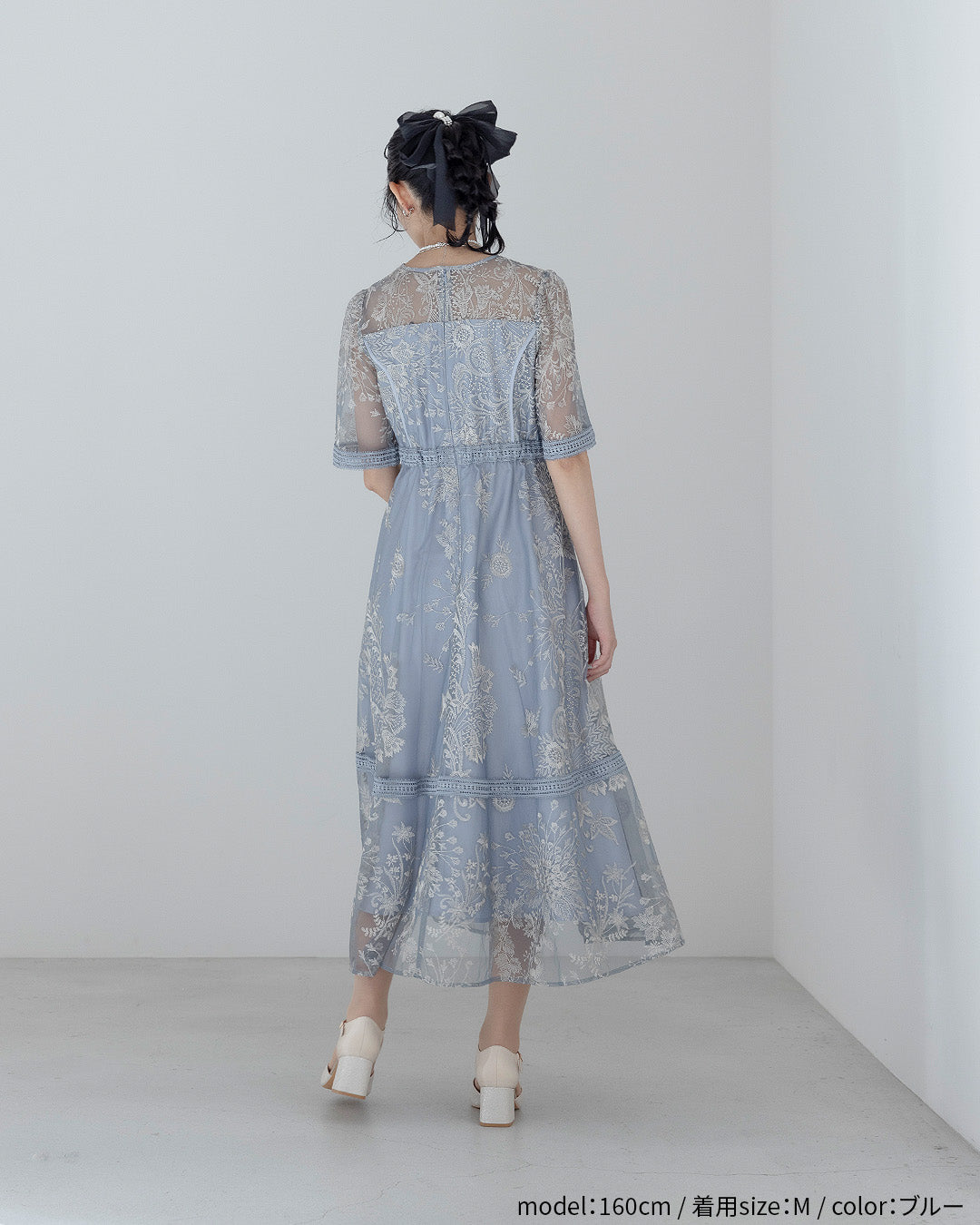 [ Dorry doll ] ラダーレースドレス　as25636-ブルー