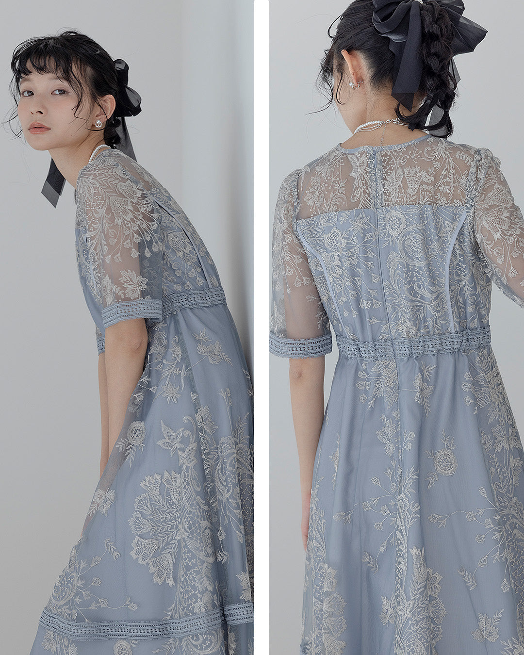 Fluffy sleeve pencil dress 9382 Dorry doll ドリードール おしゃれ