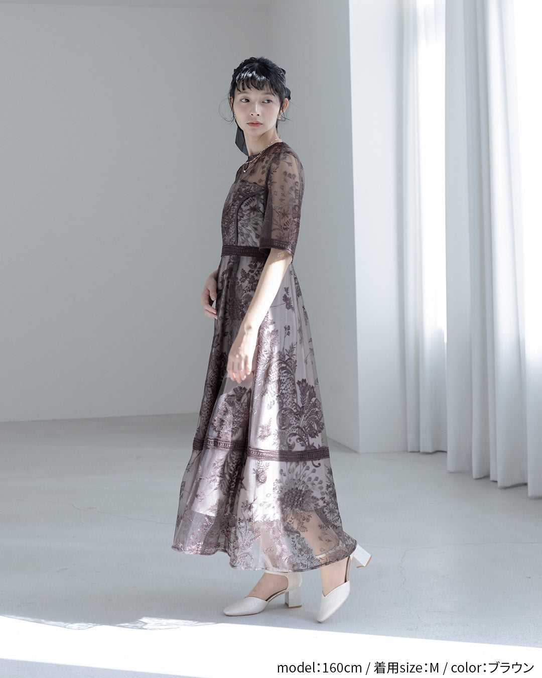 [ Dorry doll ] ラダーレースドレス　as25636-ブラウン