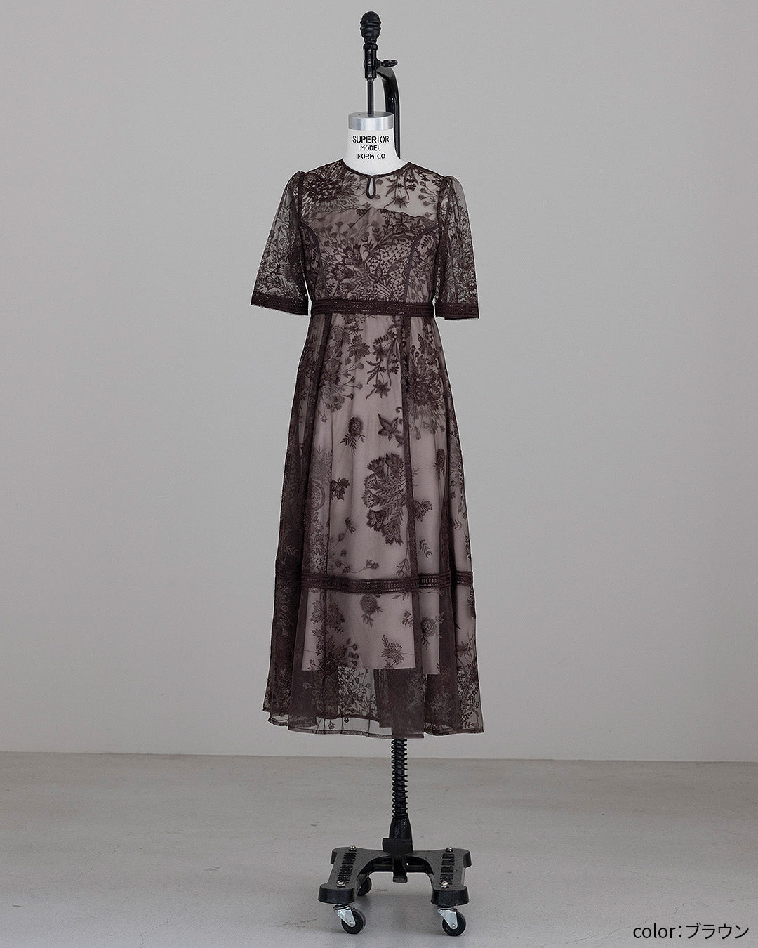 [ Dorry doll ] ラダーレースドレス　as25636-ブラウン