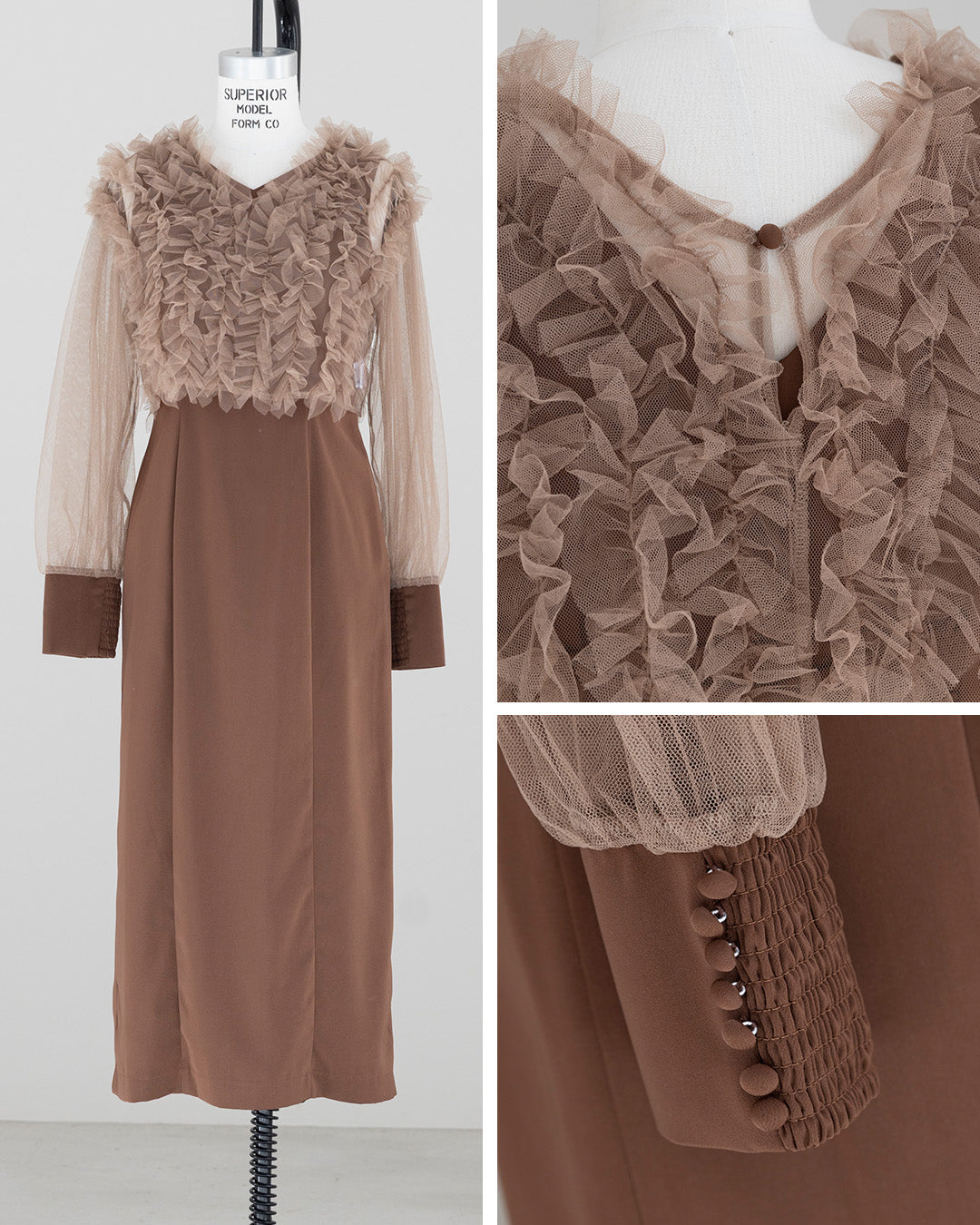 Fluffy sleeve pencil dress 9382 Dorry doll ドリードール おしゃれ