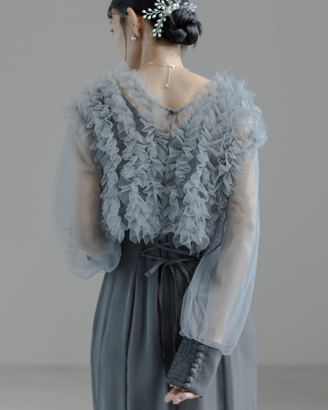 Fluffy sleeve pencil dress 9382 Dorry doll ドリードール おしゃれ