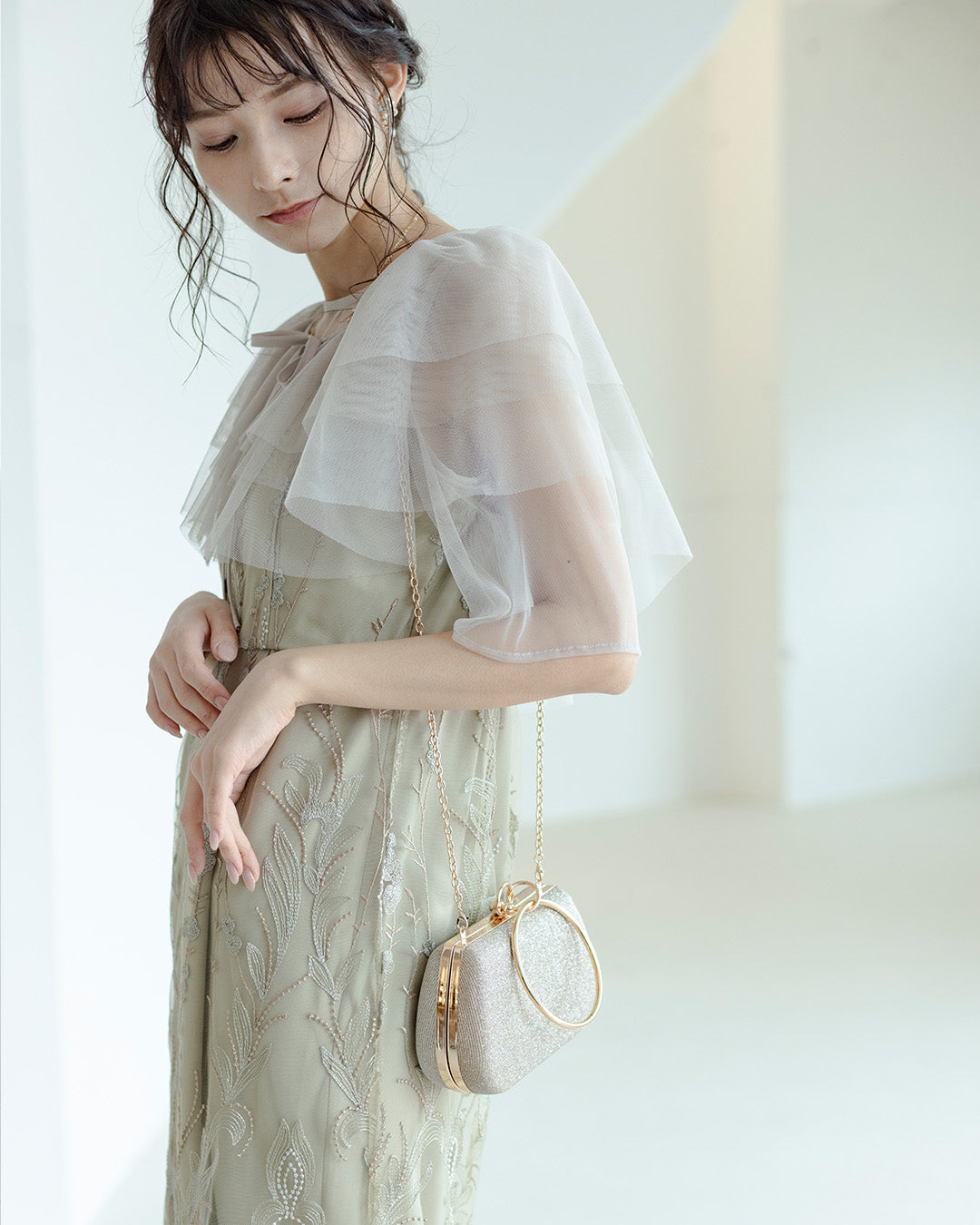 【Jin_mama】Dorry Doll ハンドバッグ　ラメ　2way 2wayシャイニーラメリングハンドルガマグチバッグ as9394 Dorry doll