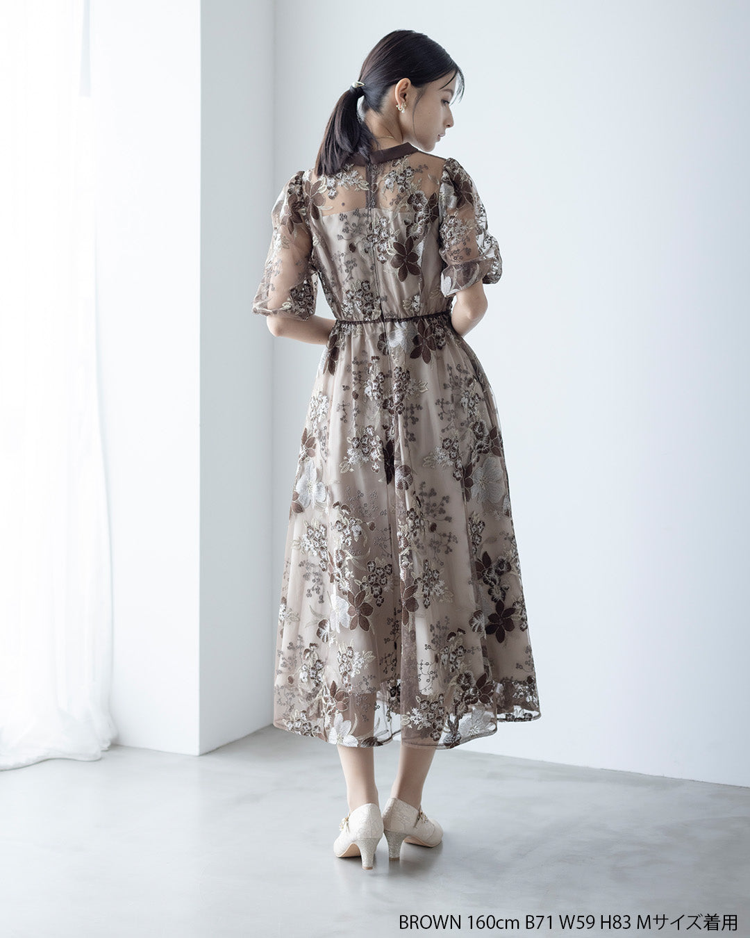 Dorry Dollフラワー刺繍ドレス Dorry Doll ドレス フラワーエンブロイダリードレス結婚式同窓会