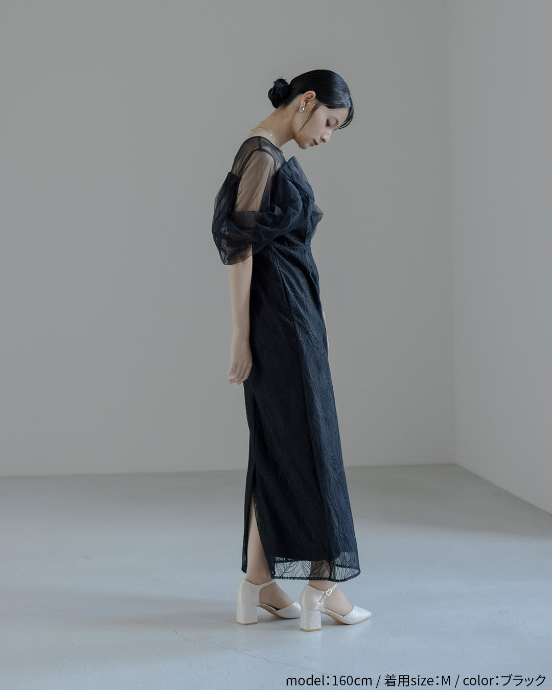 Tornade pencil dress/et.UNiVER ブラック Circurar sleeve flower dress as9561 Dorry doll ドリードール