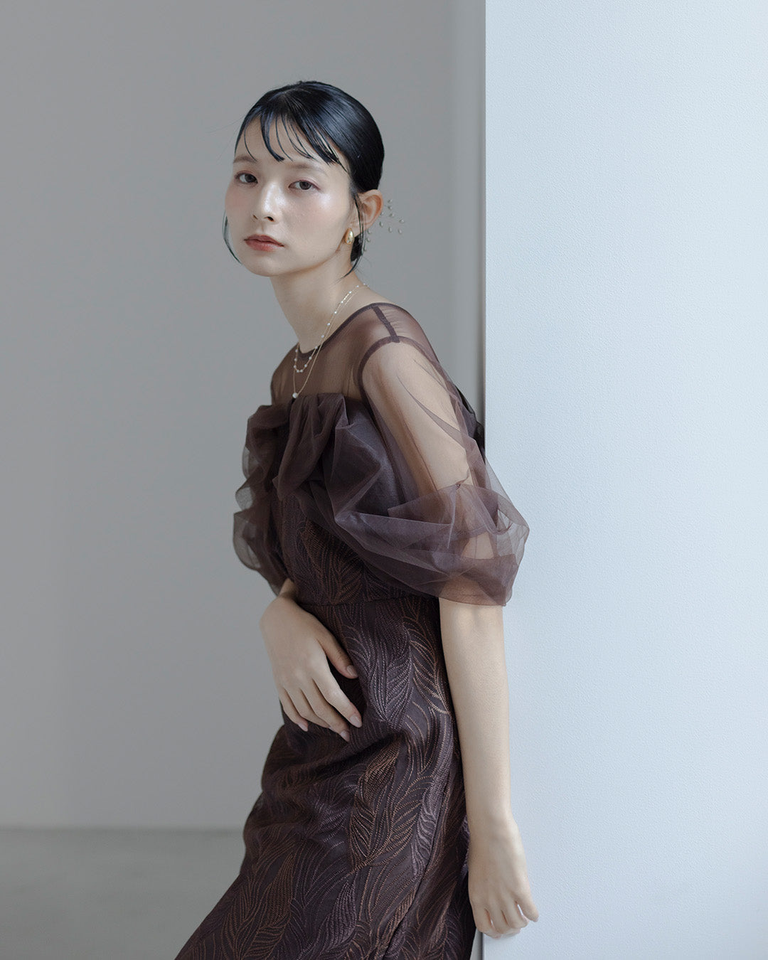 [ et.UNiVER ]Tornade pencil dress　as986-brown