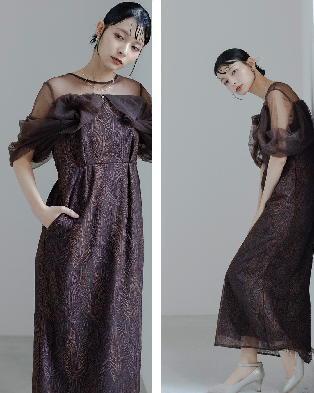 [ et.UNiVER ]Tornade pencil dress　as986-brown