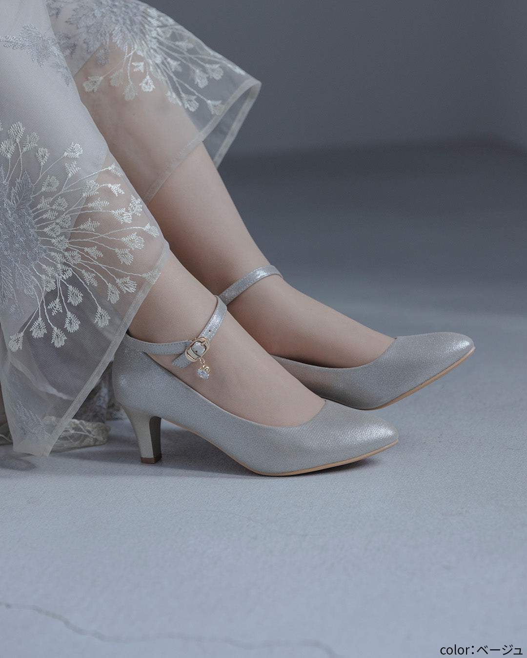 3wayアンクルストラップパンプス｜太ヒール／低反発クッション co1111