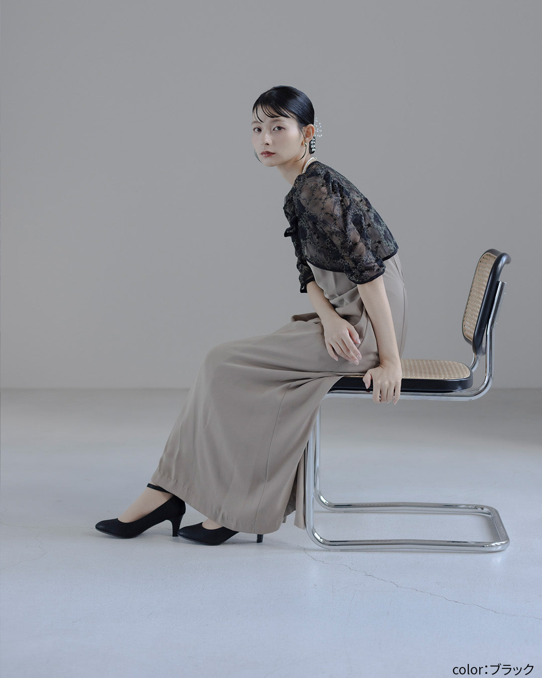 3wayアンクルストラップパンプス｜太ヒール／低反発クッション co1111