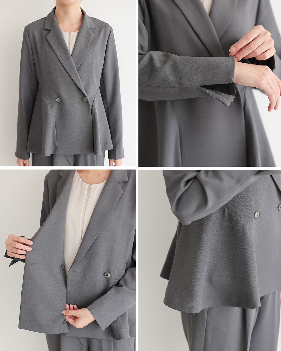 [ Placebo ] 【手洗いOK】サイドフレアセットアップスーツ  h125606 チャコール