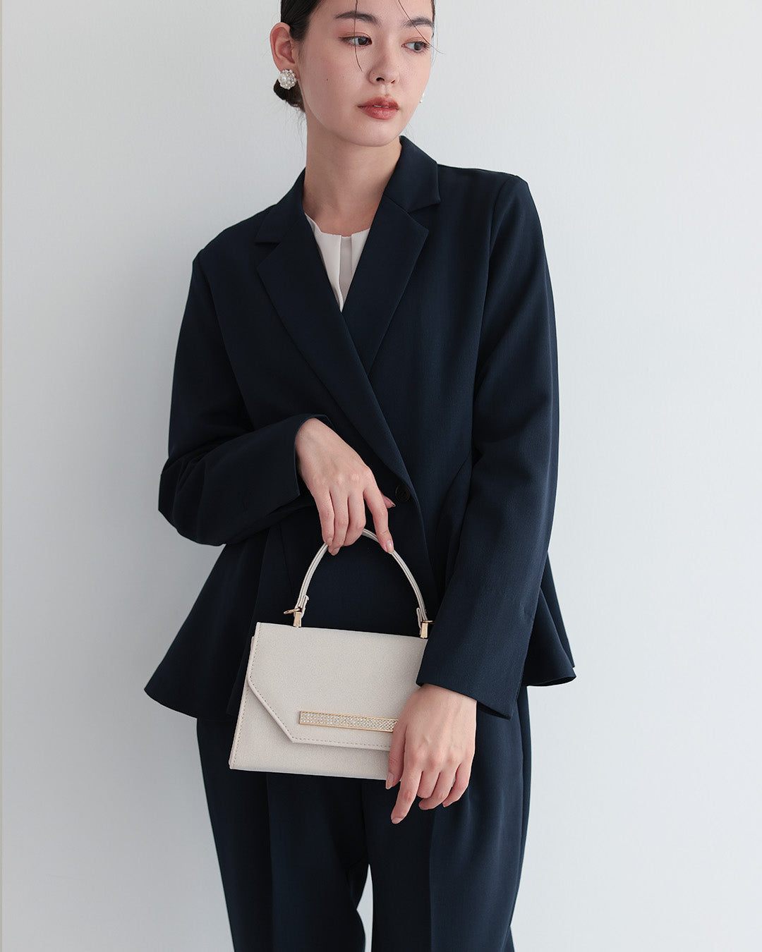 [ Placebo ] 【手洗いOK】サイドフレアセットアップスーツ  h125606 ネイビー