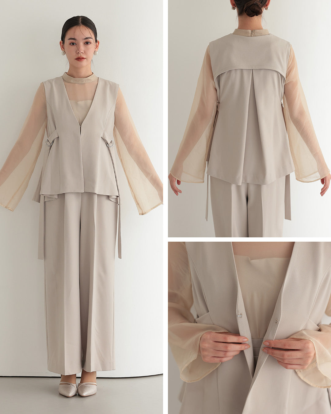 [ Placebo ] ジレ オールインワン ２点セット h125608 ブラウン