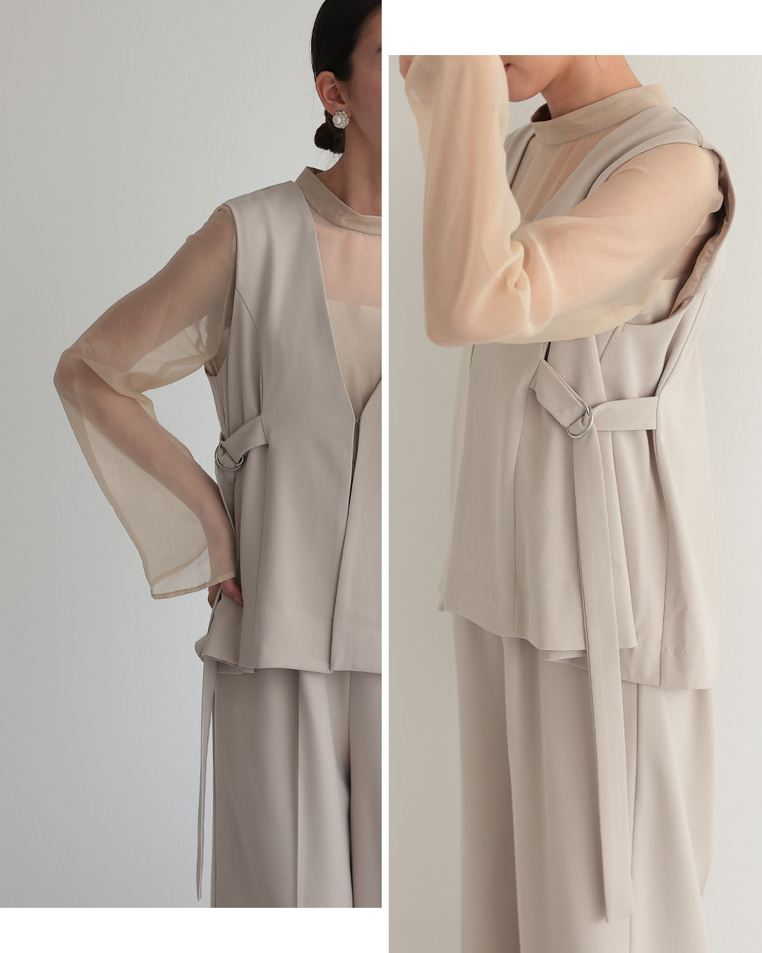 [ Placebo ] ジレ オールインワン ２点セット h125608 ベージュ