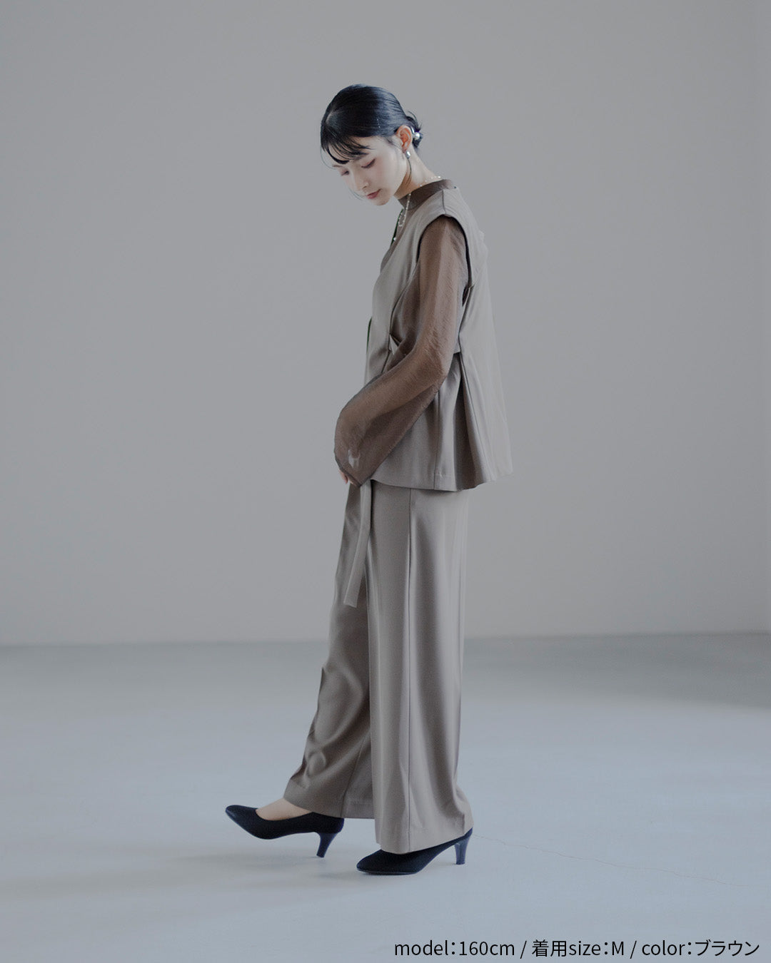 [ Placebo ] ジレ オールインワン ２点セット h125608 ブラウン