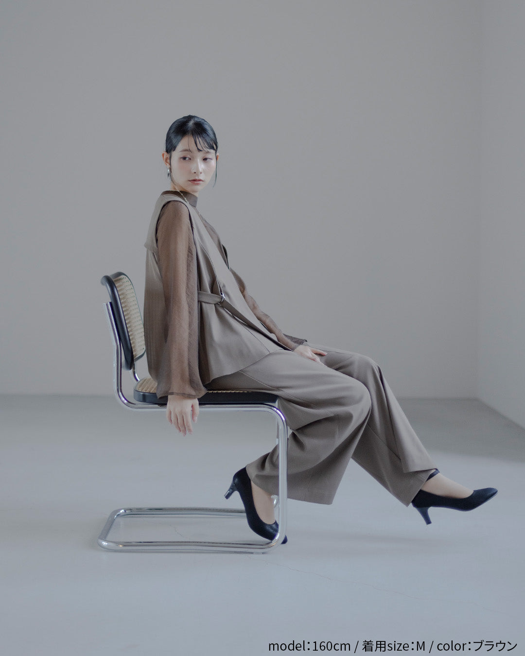 [ Placebo ] ジレ オールインワン ２点セット h125608 ブラウン