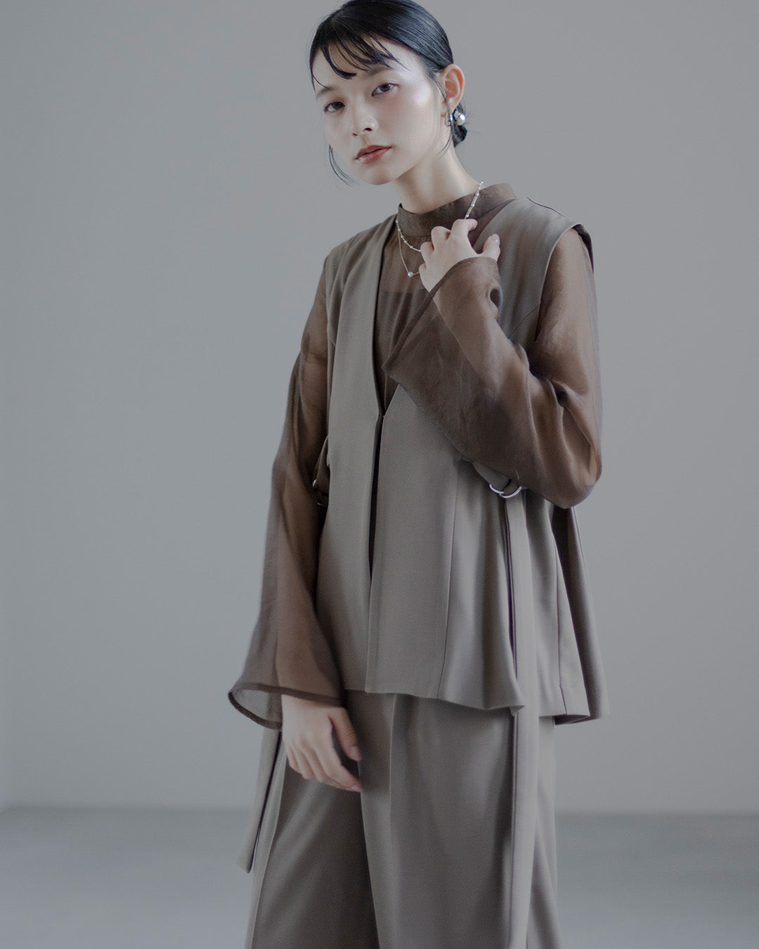 [ Placebo ] ジレ オールインワン ２点セット h125608 ブラウン