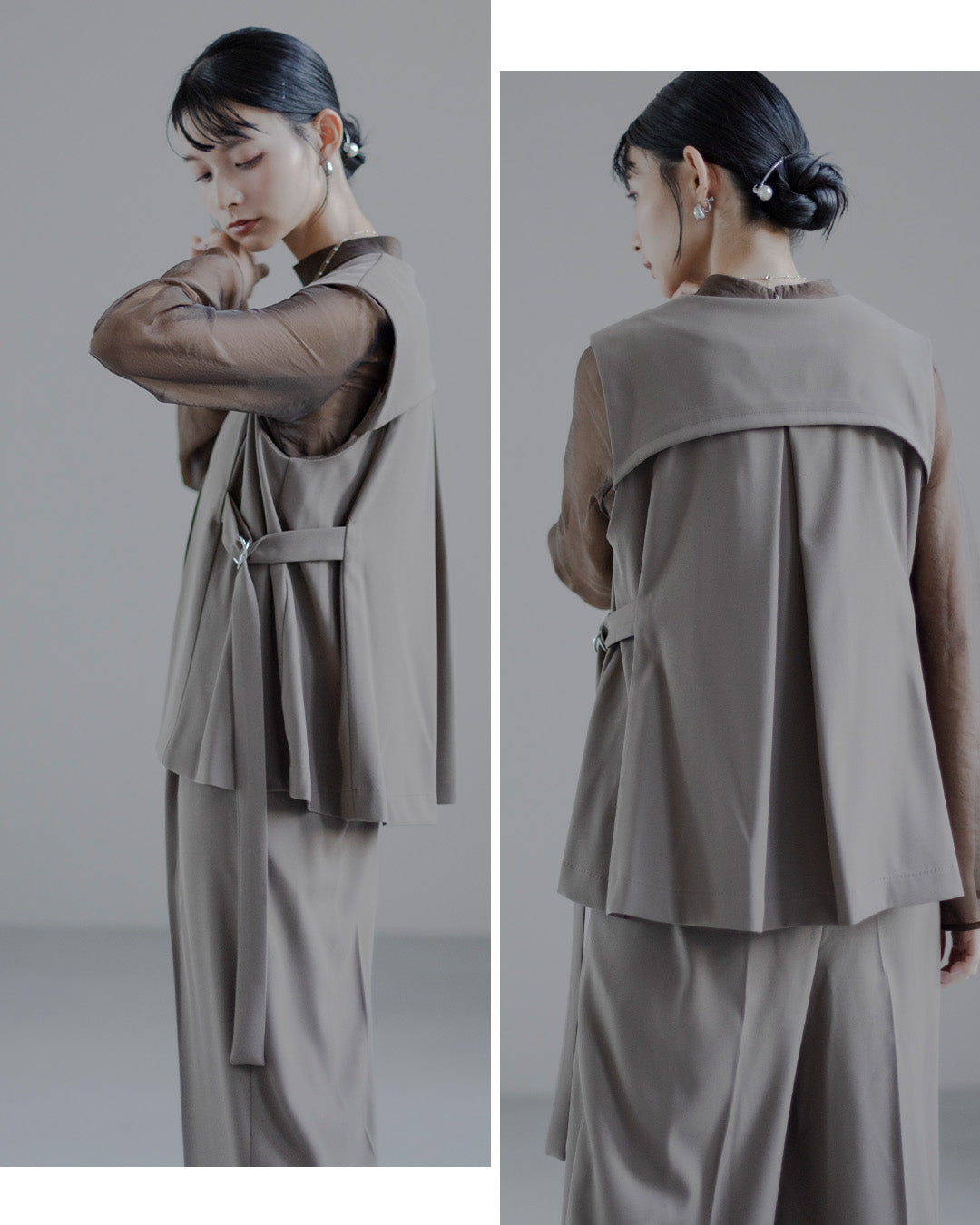 [ Placebo ] ジレ オールインワン ２点セット h125608 ブラウン