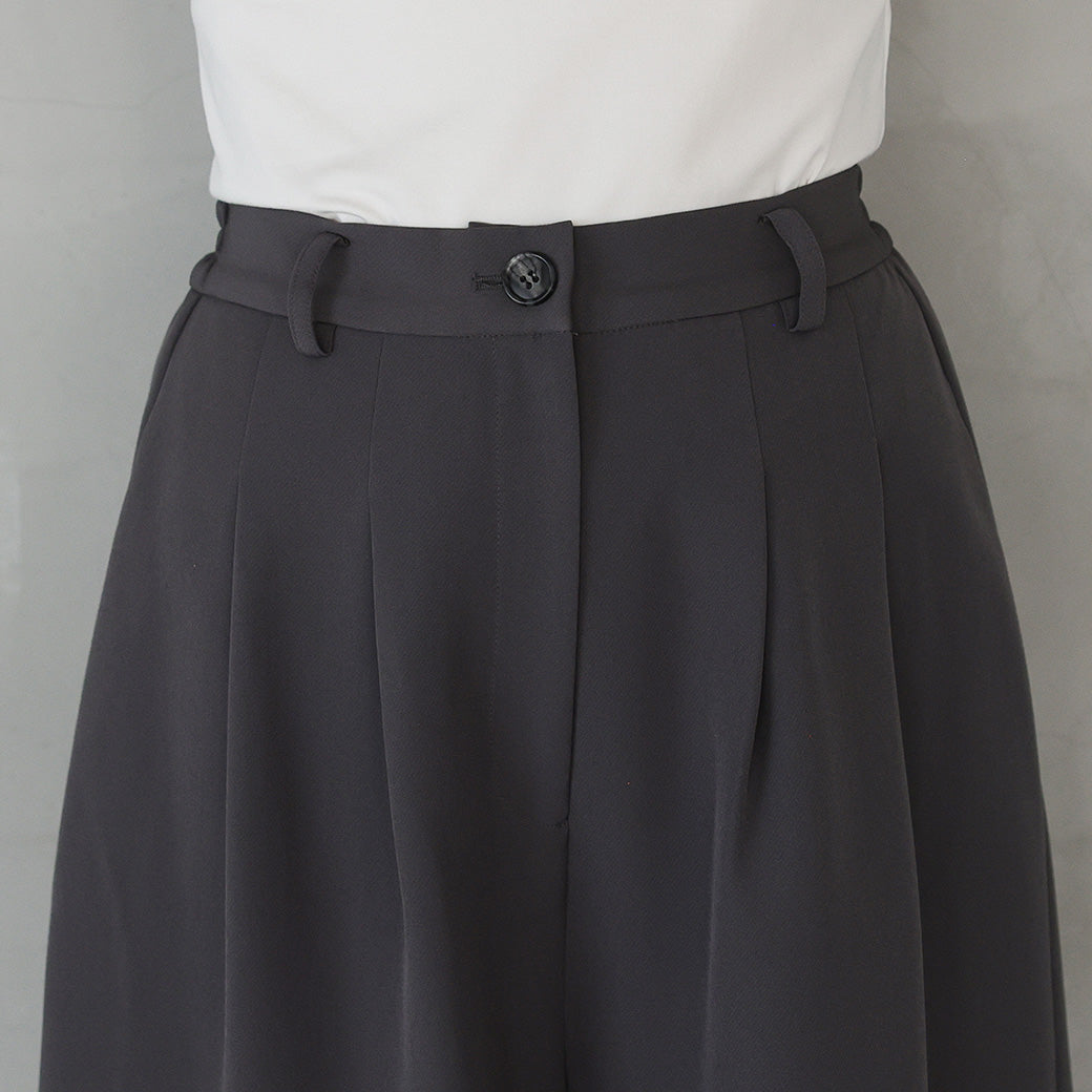 【M/L】リボンジャケットパンツスーツ 2点セット h125610 チャコール