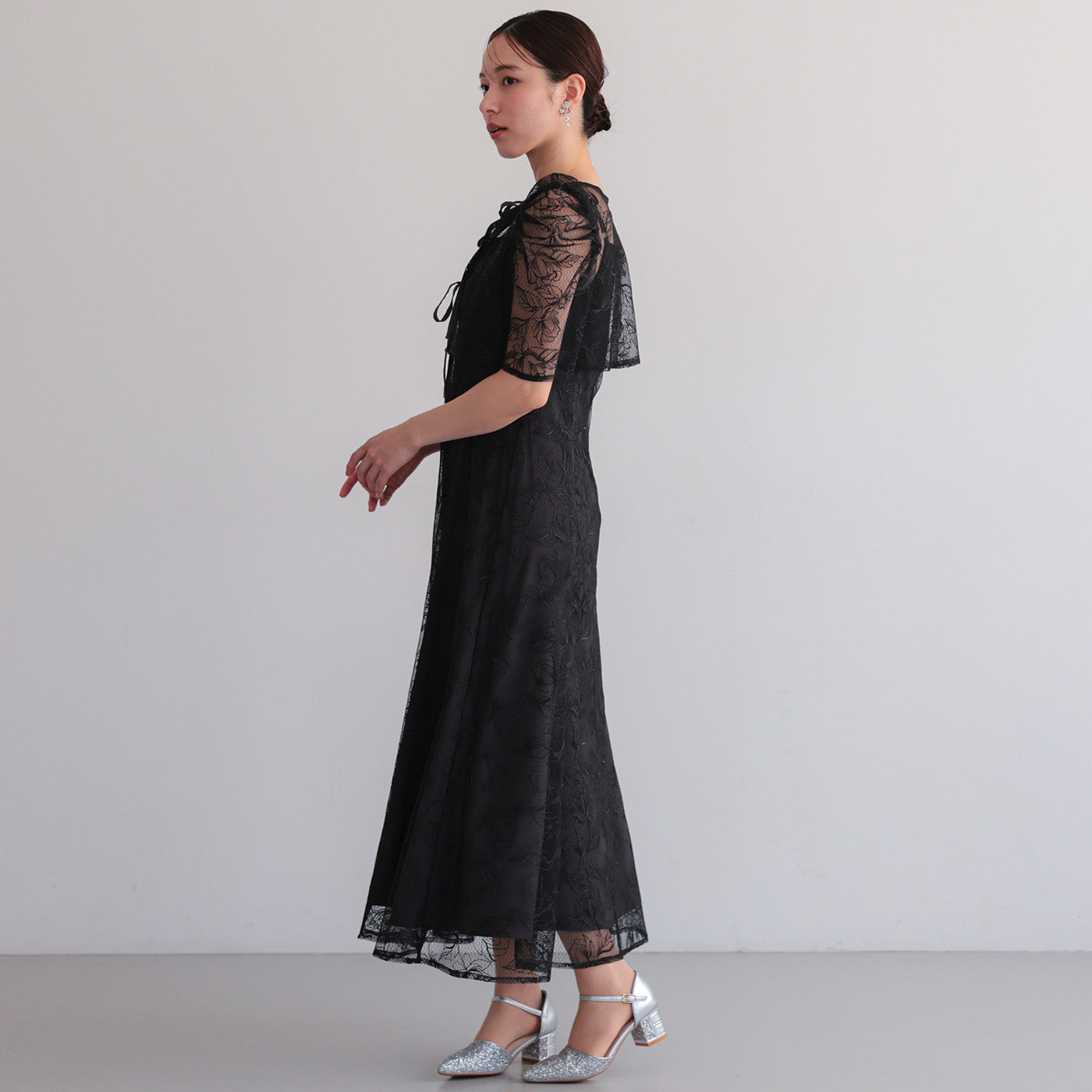 シアーレースボレロセットドレス ブラック｜結婚式・パーティー