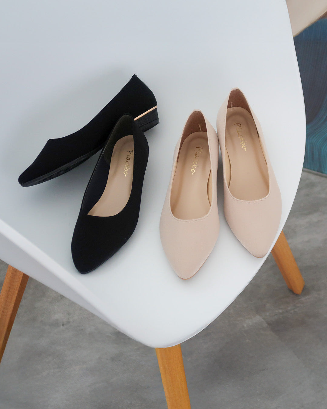 ローヒールパンプス グリッター PL8426　