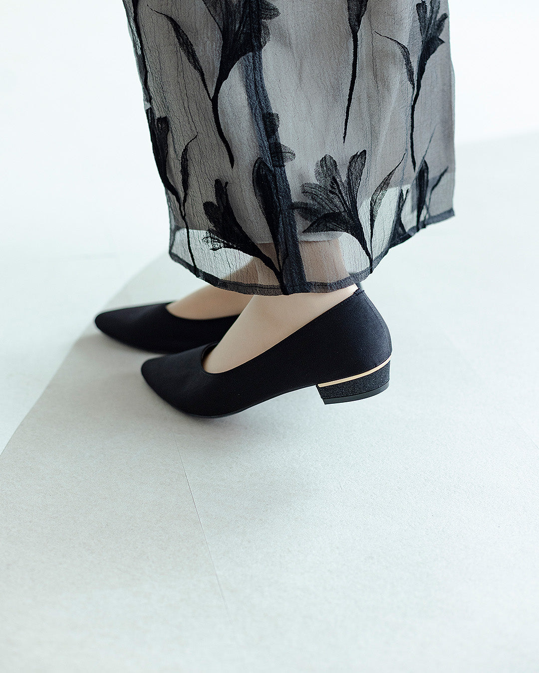 ローヒールパンプス グリッター PL8426　