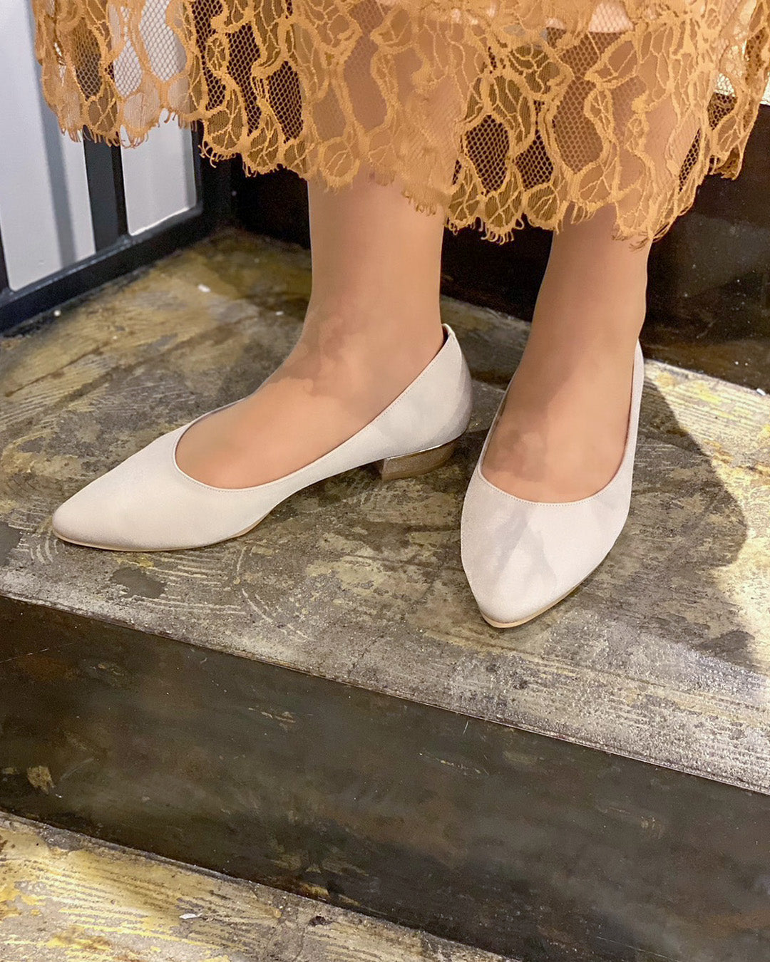 ローヒールパンプス グリッター PL8426　